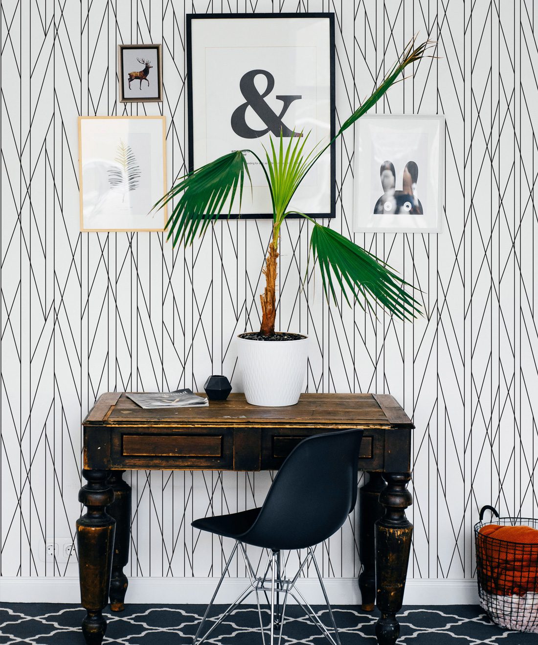 Nixon is a black and white textured wallpaper