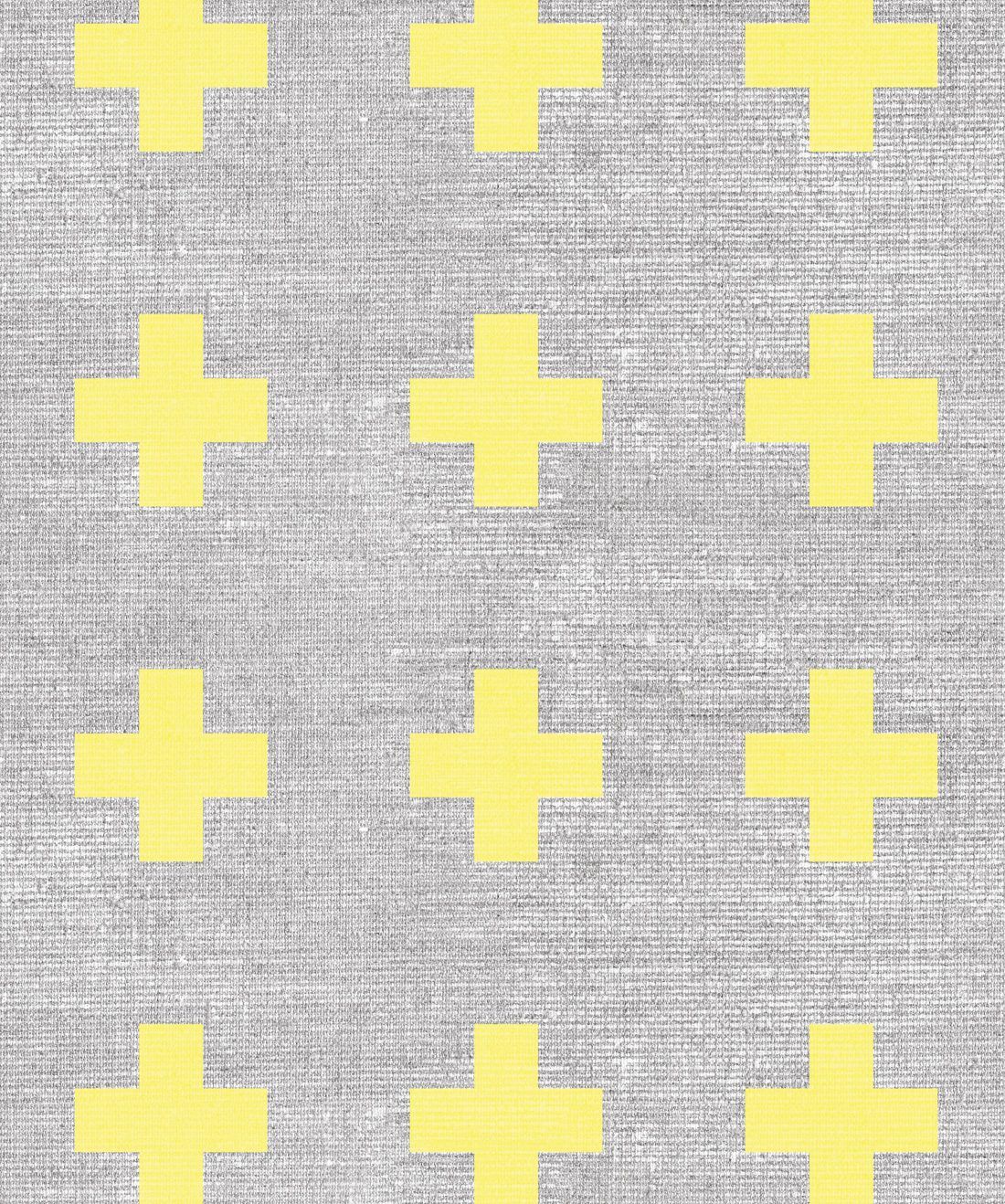 Swiss Linen Yellow is a textural gray wallpaper