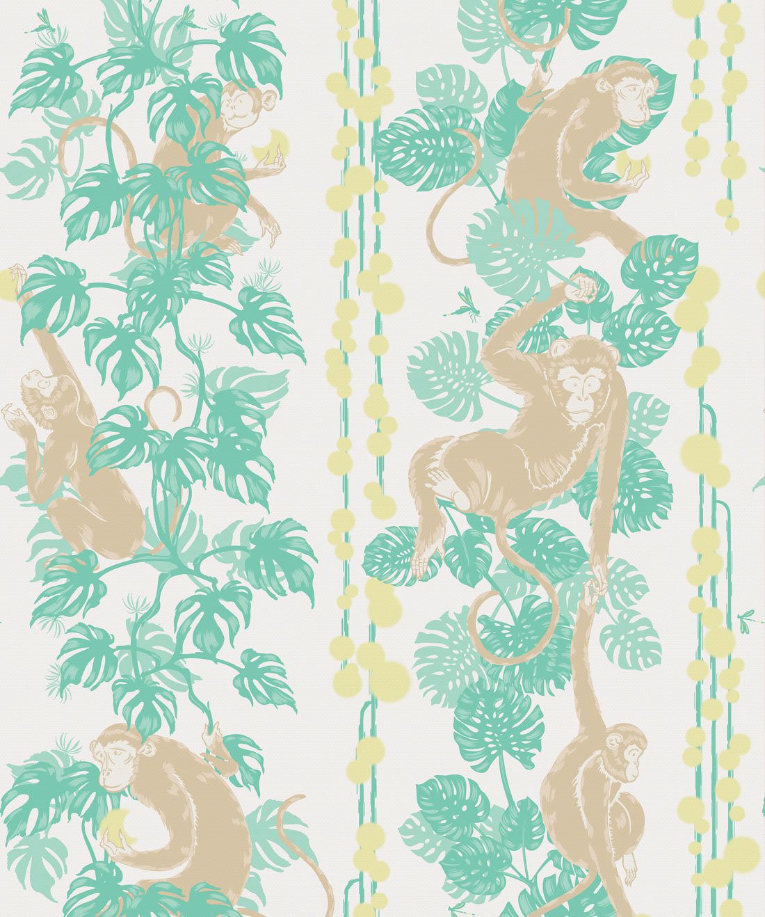 5 Monkeys in Hawaii is a Monkey Leaf Wallpaper