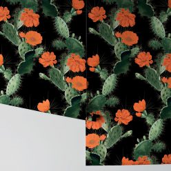 Cactus Wallpaper Red Night