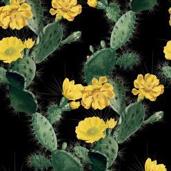 Cactus Wallpaper Yellow Night