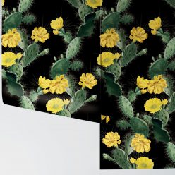 Cactus Wallpaper Yellow Night