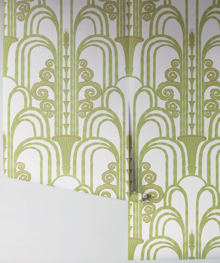 La Fontaine Wallpaper, Original Art Deco Fountain • Milton & King