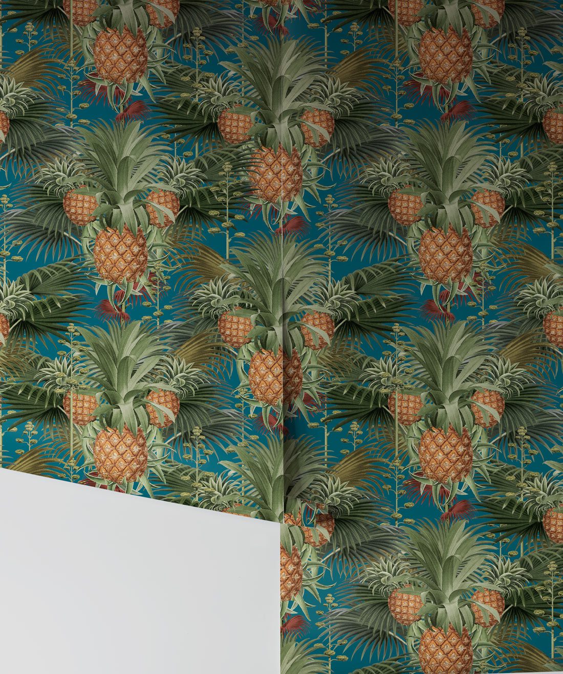 Pineapple Harvest in Blue Moonis a Maximalist wallpaper