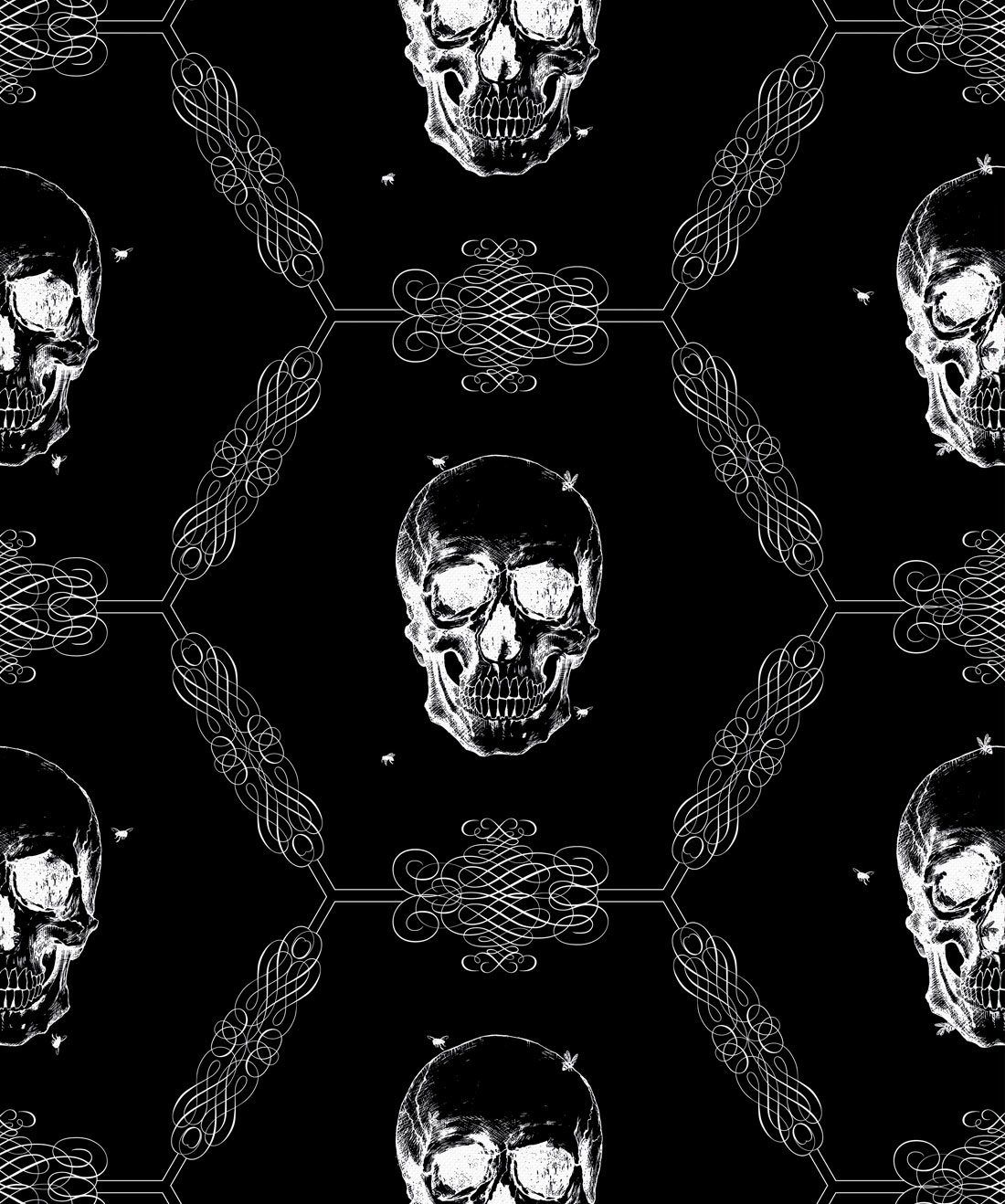 Skull & Bee Gothic Wallpaper, Kingdom Home • Milton & King