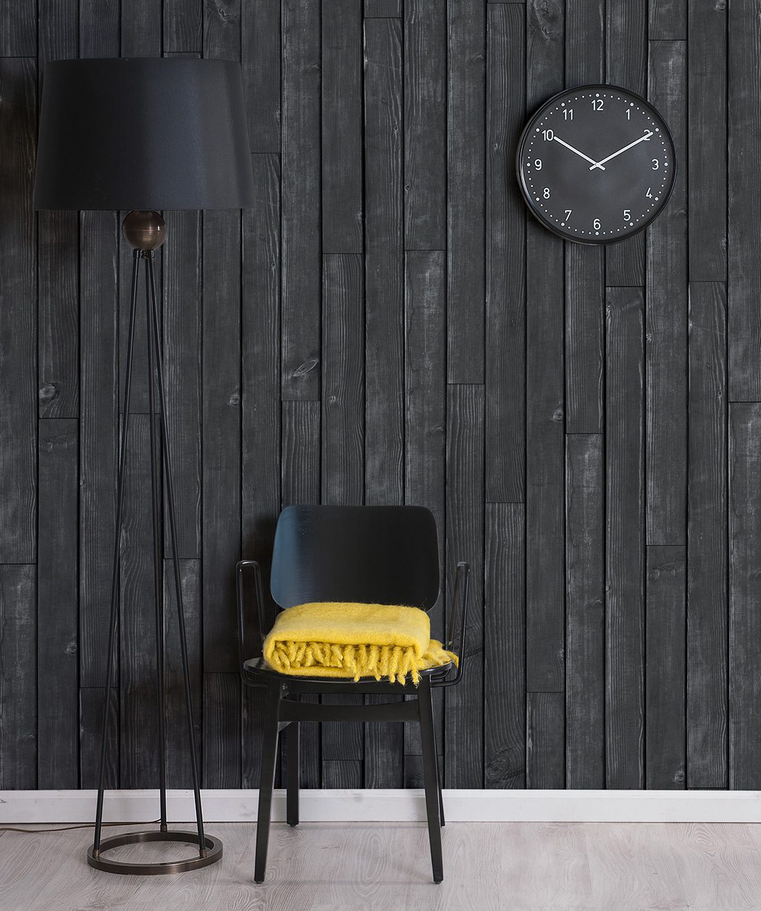 Black wooden boards wallpaper