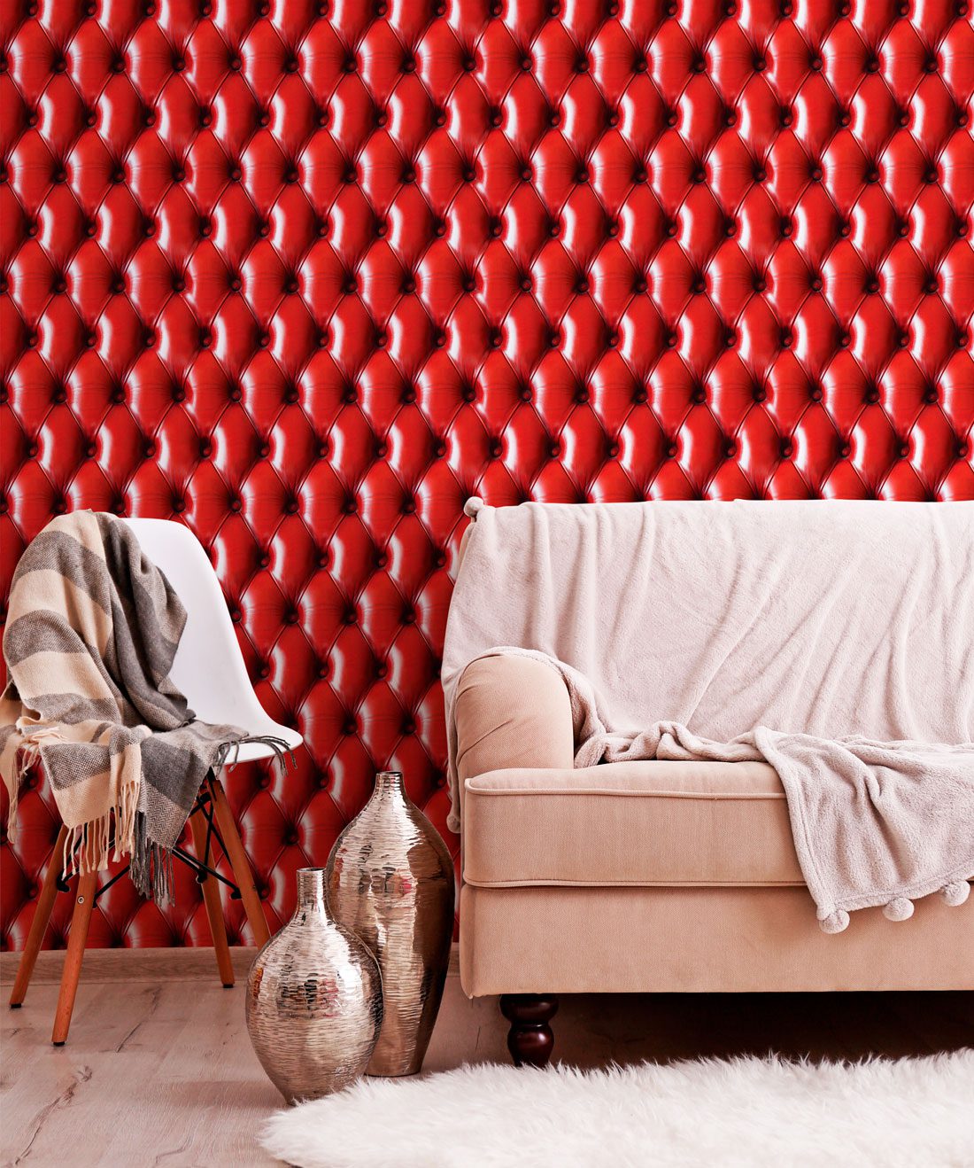 Chalbury is a red leather Wallpaper