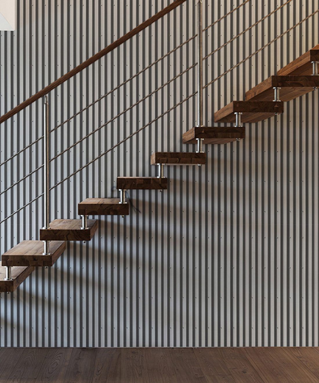 Corrugated Iron • Metal Wallpaper • Industrial Wallpaper