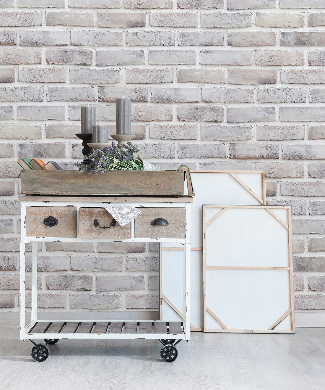 Lime Washed Bricks • Realistic Brick Wallpaper