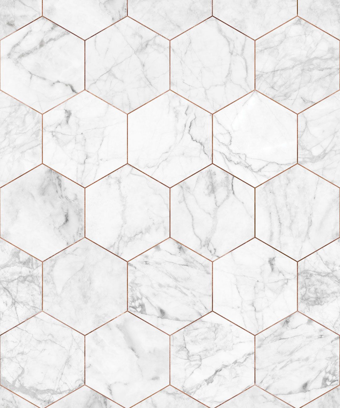 Marble & Copper Tiles Wallpaper
