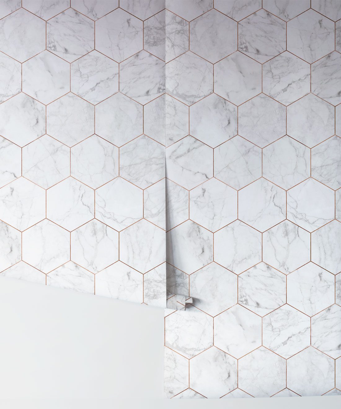 Marble and Copper Tiles Wallpaper