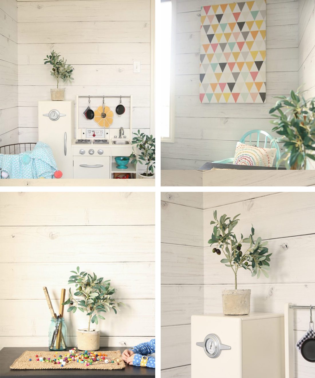 Whitewashed Timber Wood Shiplap Wallpaper