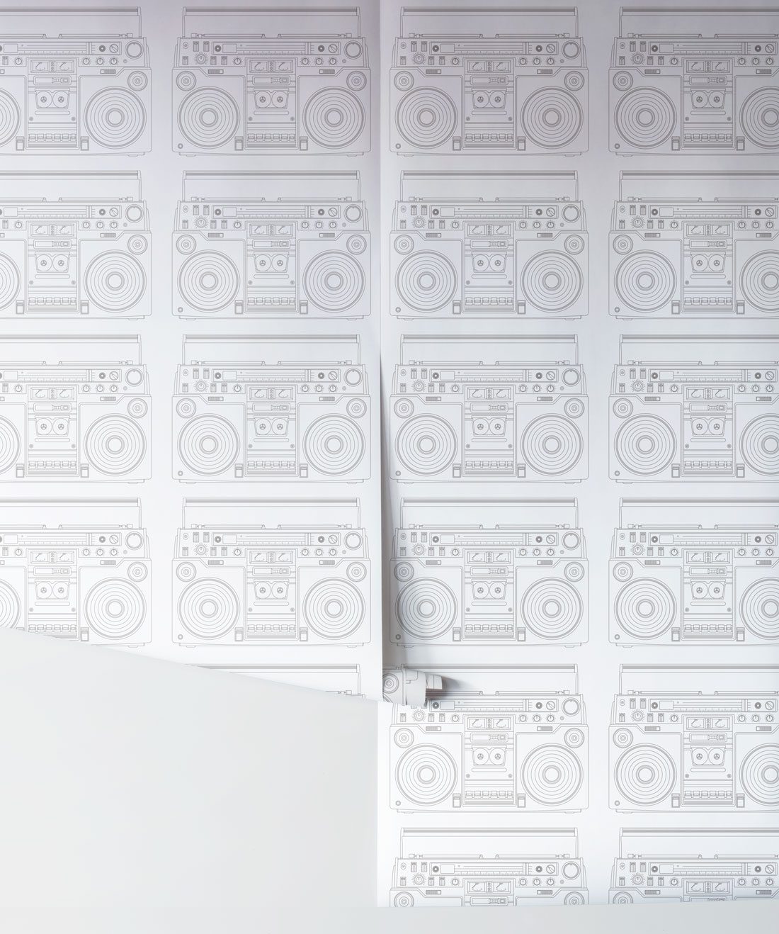 Boom Box White Wallpaper