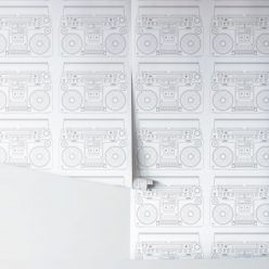 Boom Box White Wallpaper
