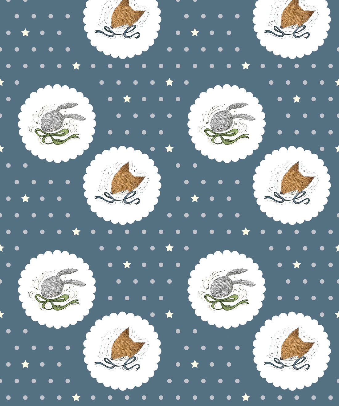 Fox & Rabbit is a cute animal kid Wallpaper