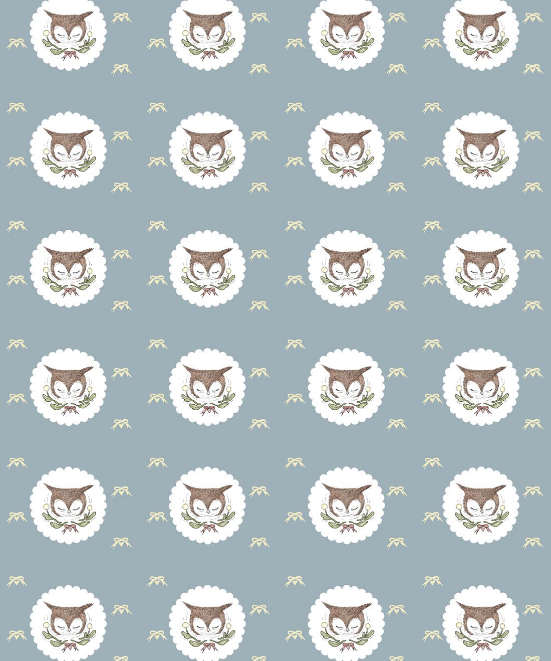 Owl Ribbons Wallpaper
