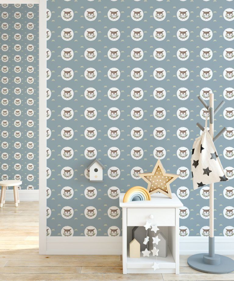 Owl Ribbons Wallpaper, Sophisticated Kids Wallpaper • Milton & King