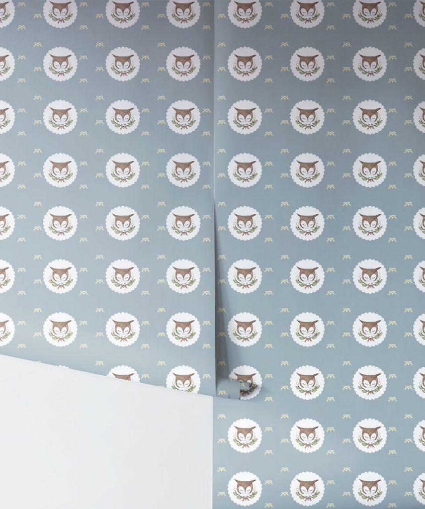 Owl Ribbons Wallpaper, Sophisticated Kids Wallpaper • Milton & King