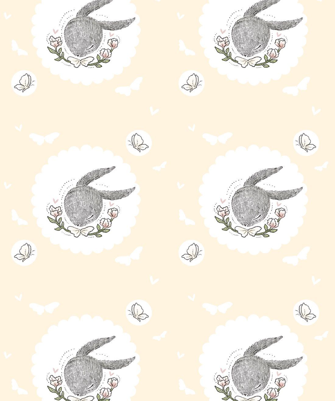 Rabbit & Butterfly is a cute illustrated Wallpaper