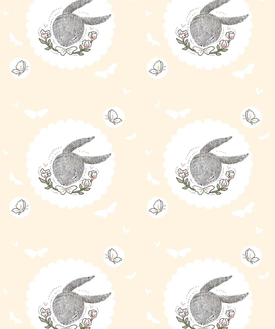 Rabbit & Butterfly is a cute illustrated Wallpaper