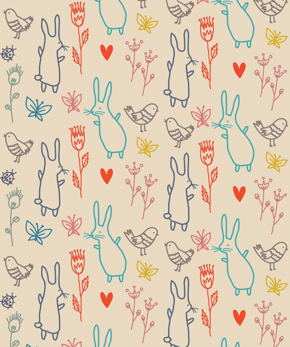 Summer Rabbits Wallpaper