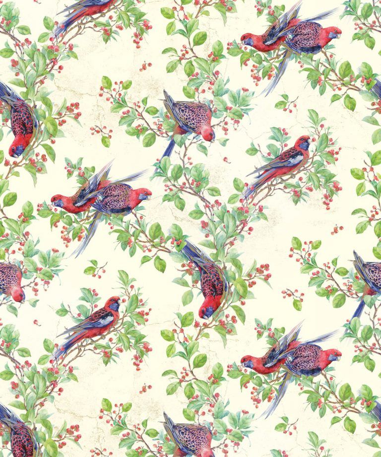 Crimson Rosella • Stunning Painterly Bird Wallpaper • Milton & King