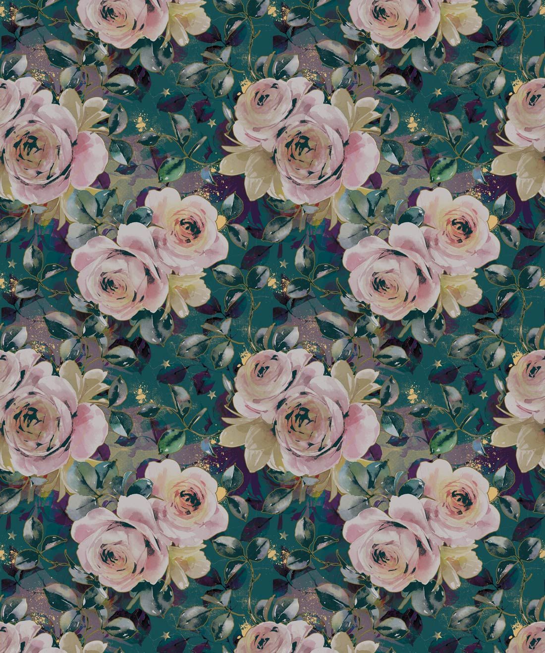 English Roses is an elegant floral wallpaper