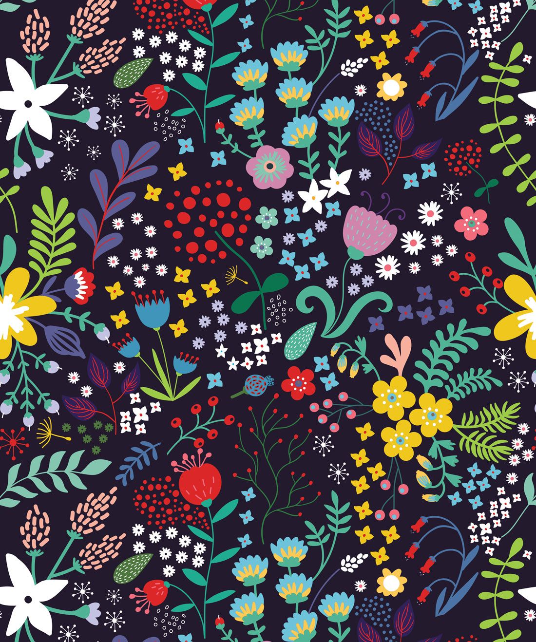 Friday floral is a modern floral wallpaper