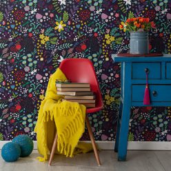 Friday floral is a modern floral wallpaper