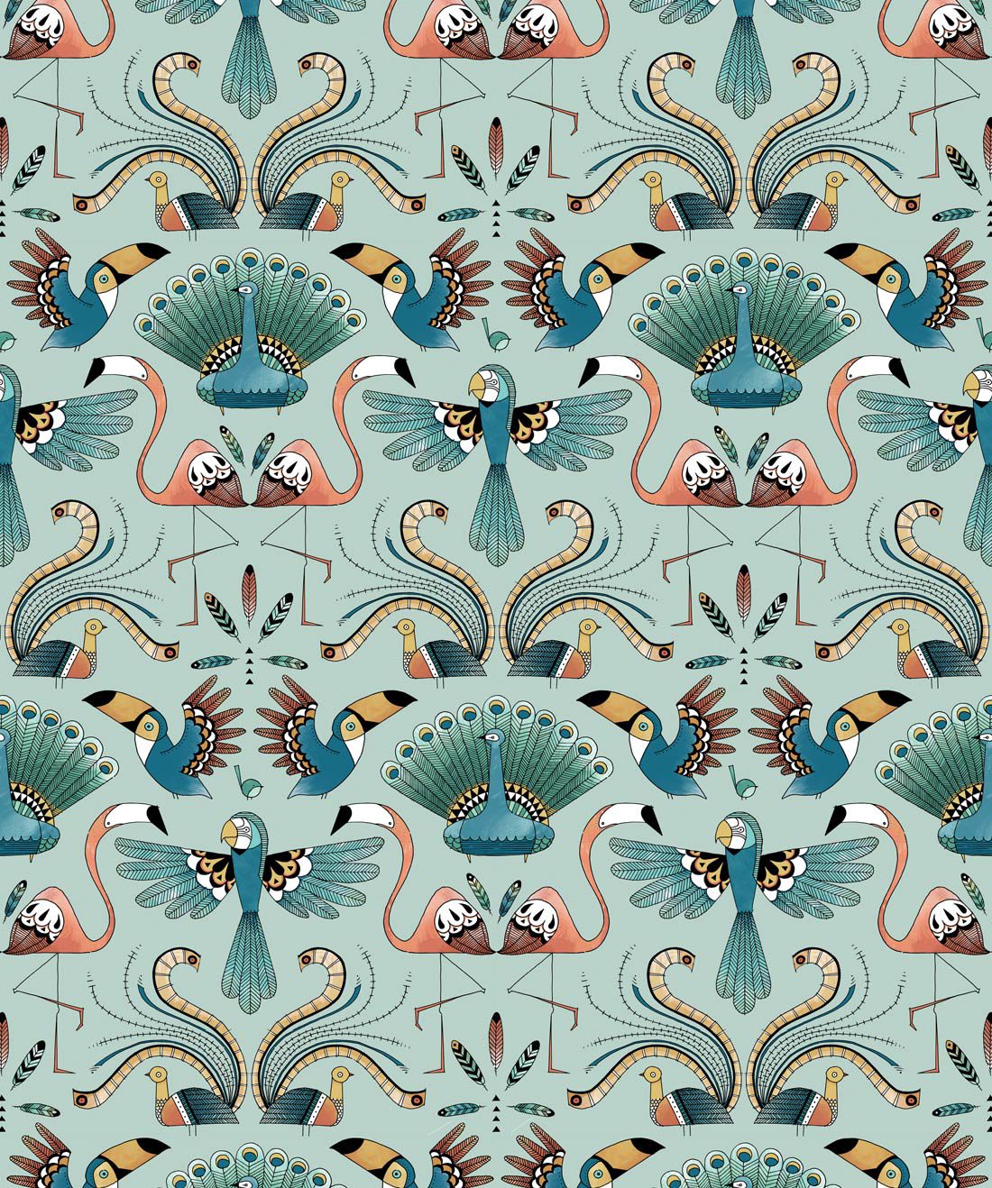 From Up Here Wallpaper • Blue • Swatch
