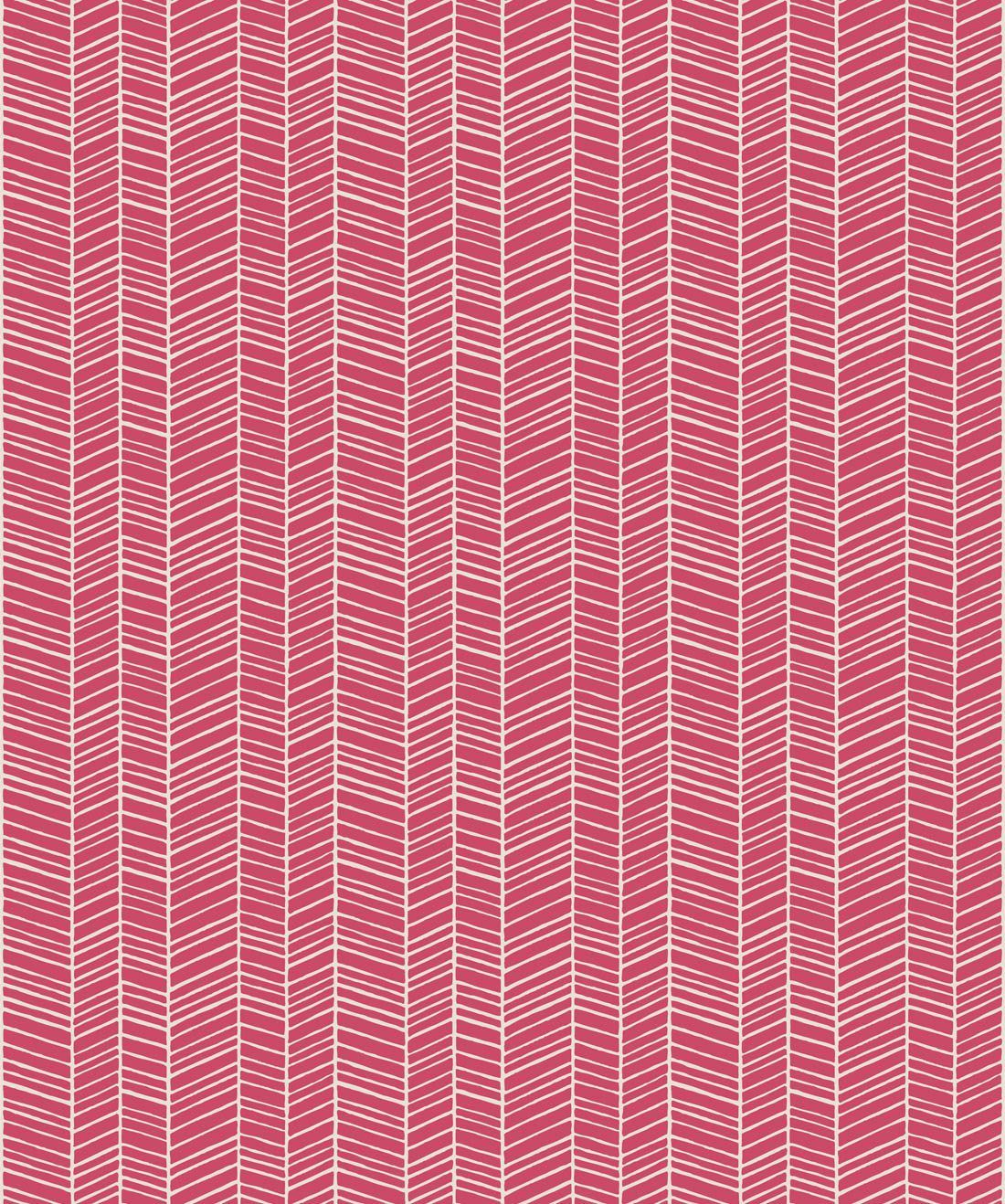 Herringbone Pink Quince Wallpaper