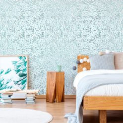 Huddy's Dots • Teal • Spotted Wallpaper • Insitu