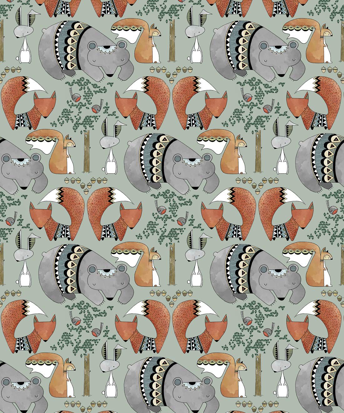 In The Forest Wallpaper • Grey • Swatch