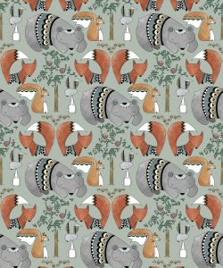 In The Forest Wallpaper • Grey • Swatch
