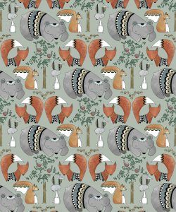 In The Forest Wallpaper • Grey • Swatch