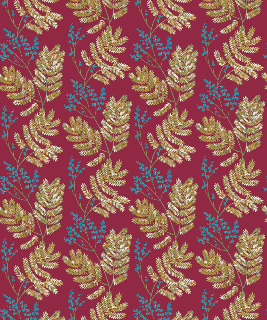 Mimosa Pomegranate Bold Floral Wallpaper