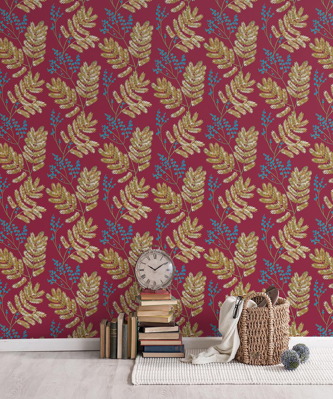 Mimosa Pomegranate Bold Floral Wallpaper