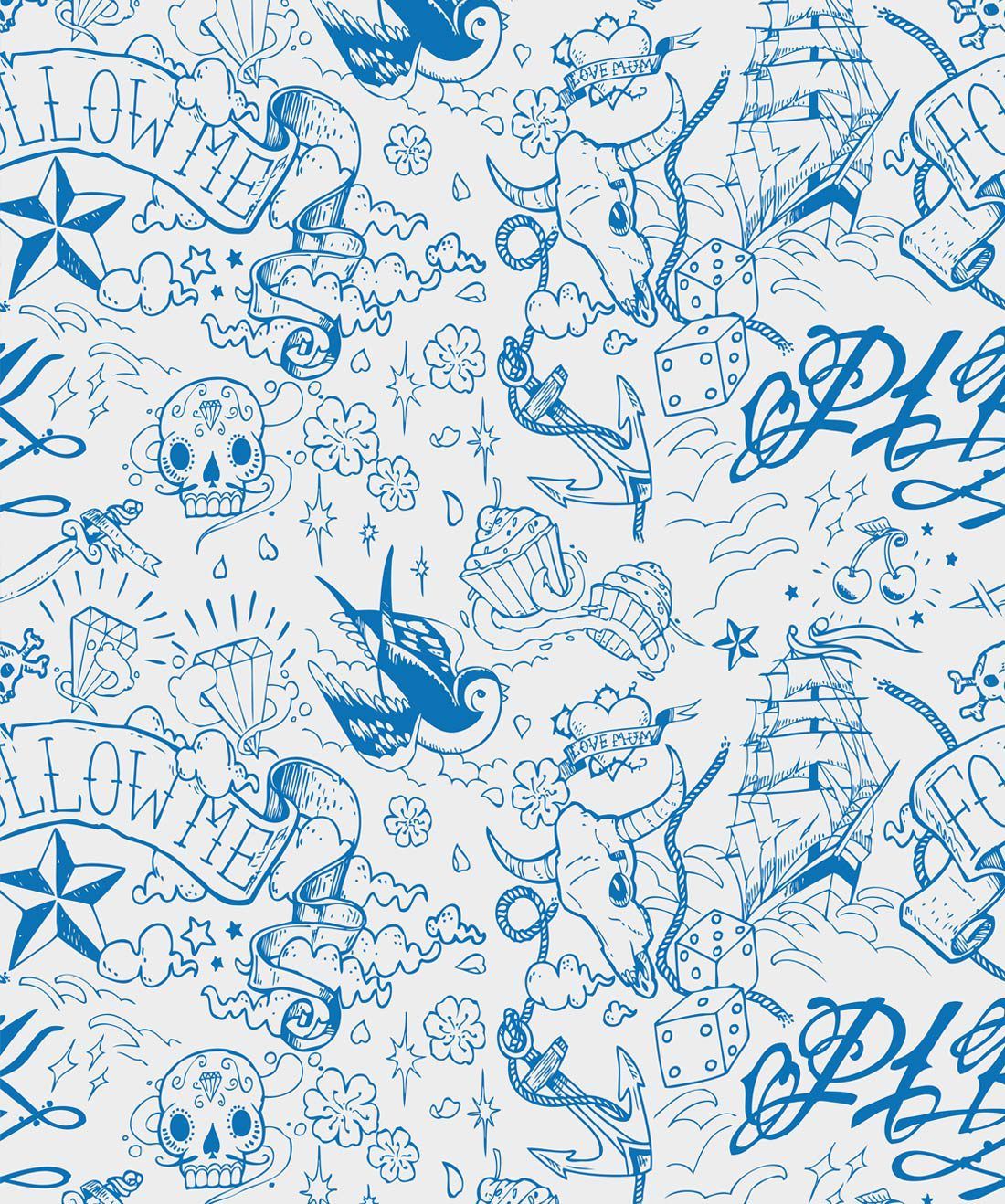 Navy Blue Boy is a sailor tattoo wallpaper