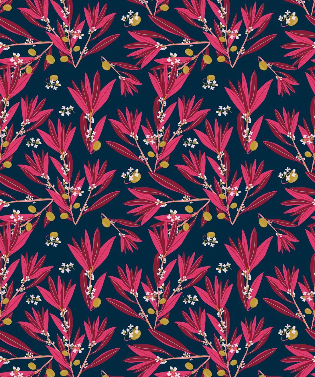 Olive Dapple Fuschia Night