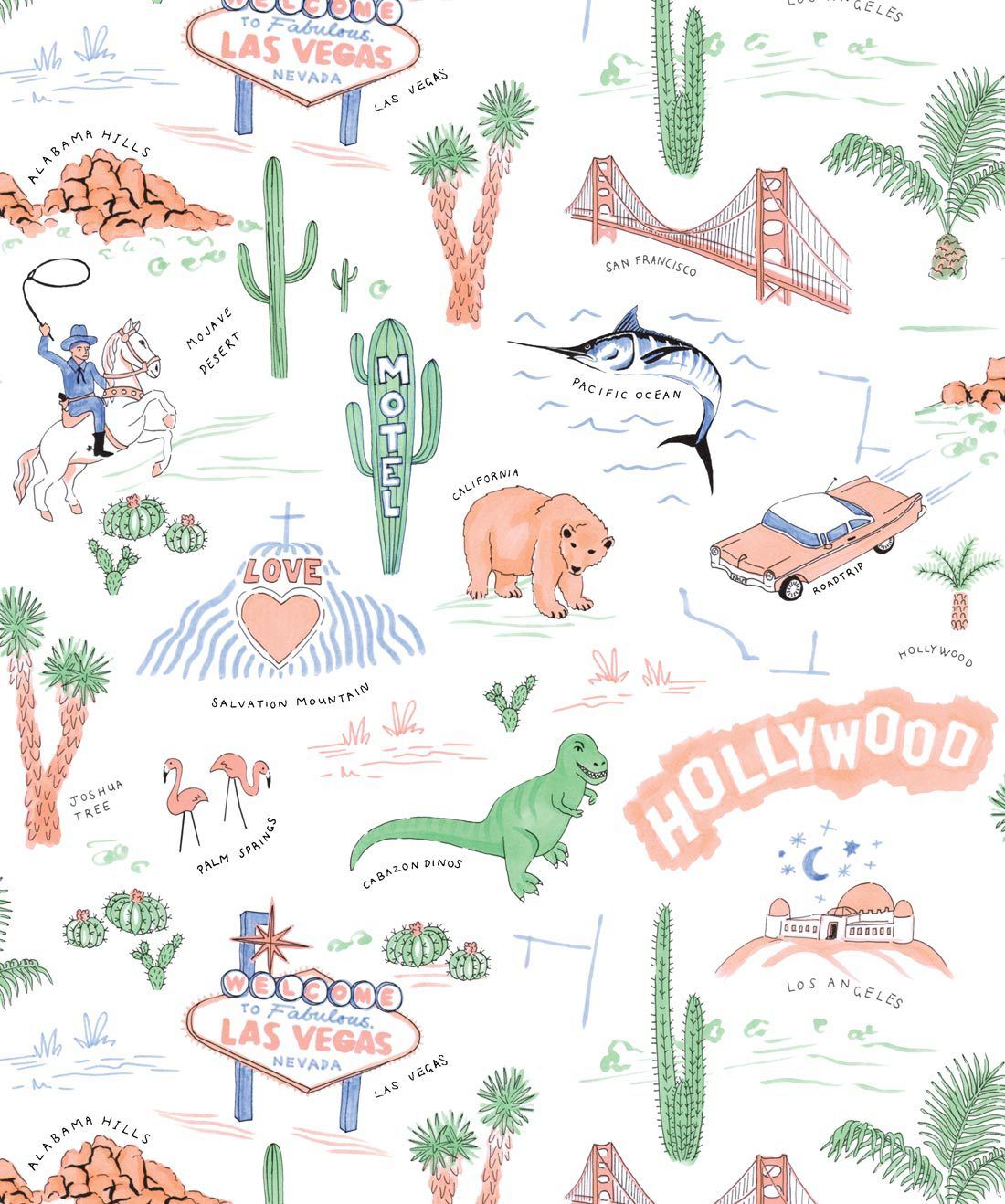 The Road Trip is an American retro wallpaper