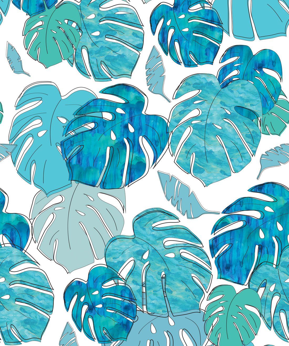 Tropicale is a Monstera leaf tropical wallpaper
