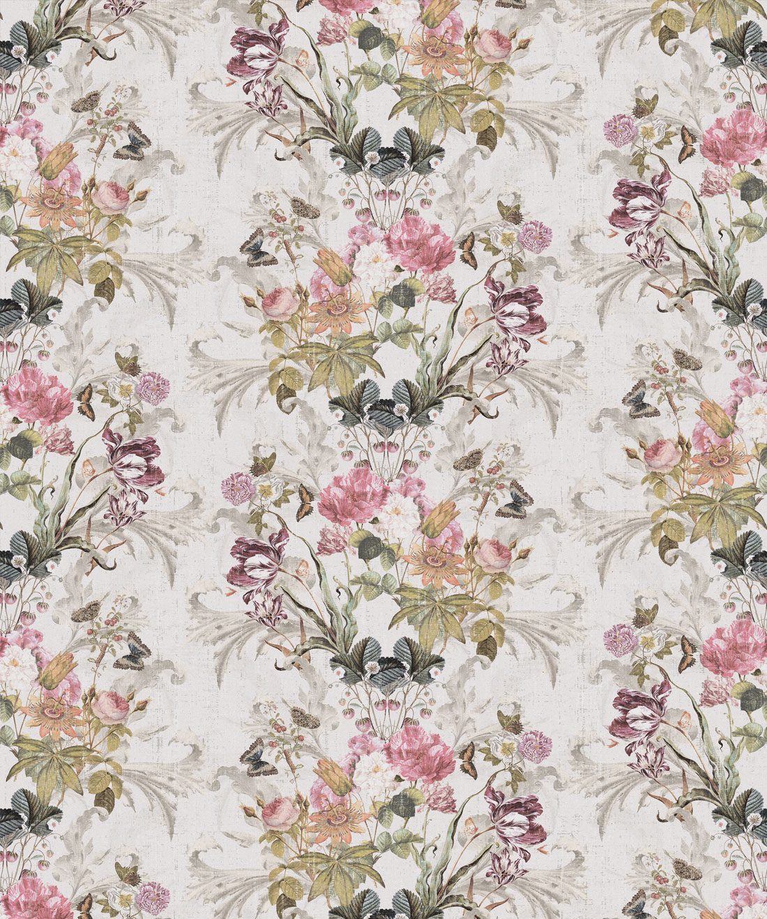 Efflorescence in Gold is a romantic floral wallpaper