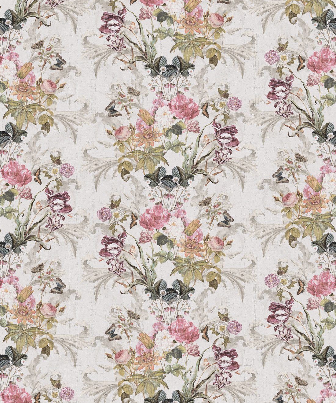 Efflorescence in Gold is a romantic floral wallpaper