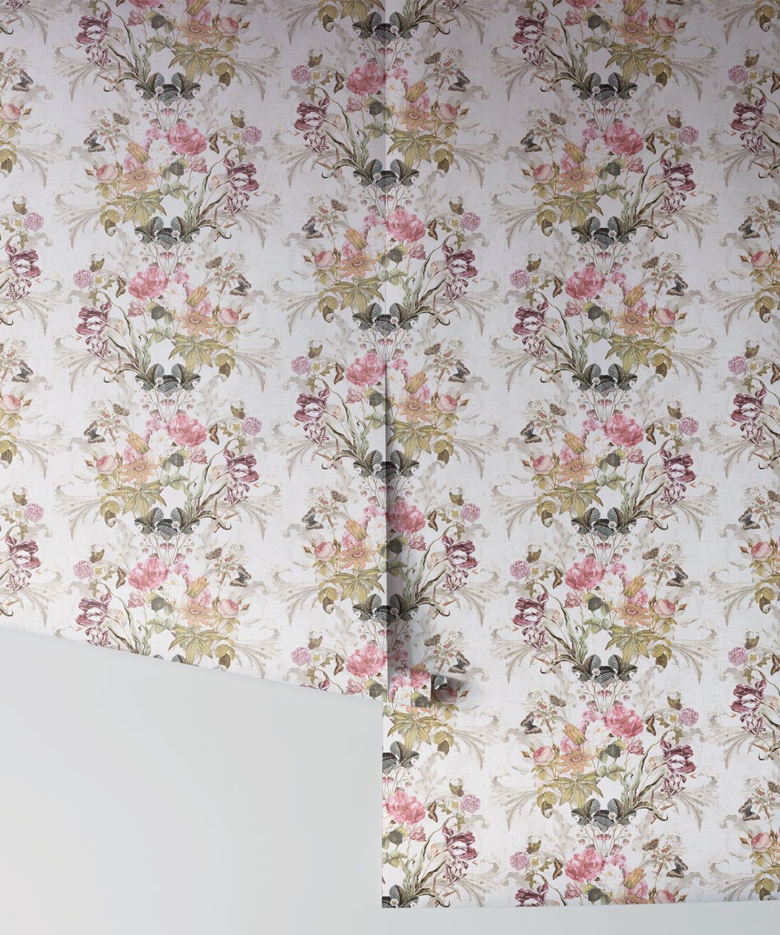 Efflorescence in Gold is a romantic floral wallpaper
