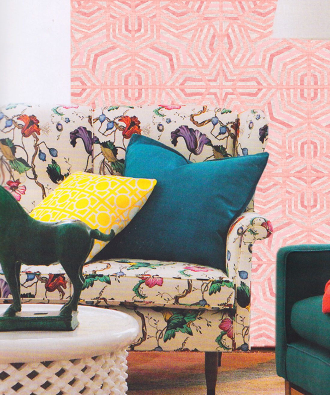 Bedouine in Coral is a Tribal Wallpaper