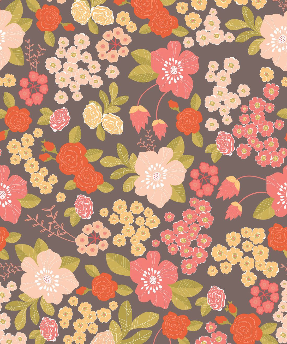 Stormy Bouquet is a playful floral Wallpaper