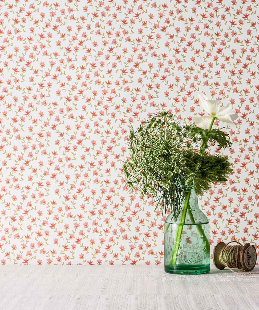 Vintage Garden Flowers Cotton Fabric, Floral Garden Modern Nursery