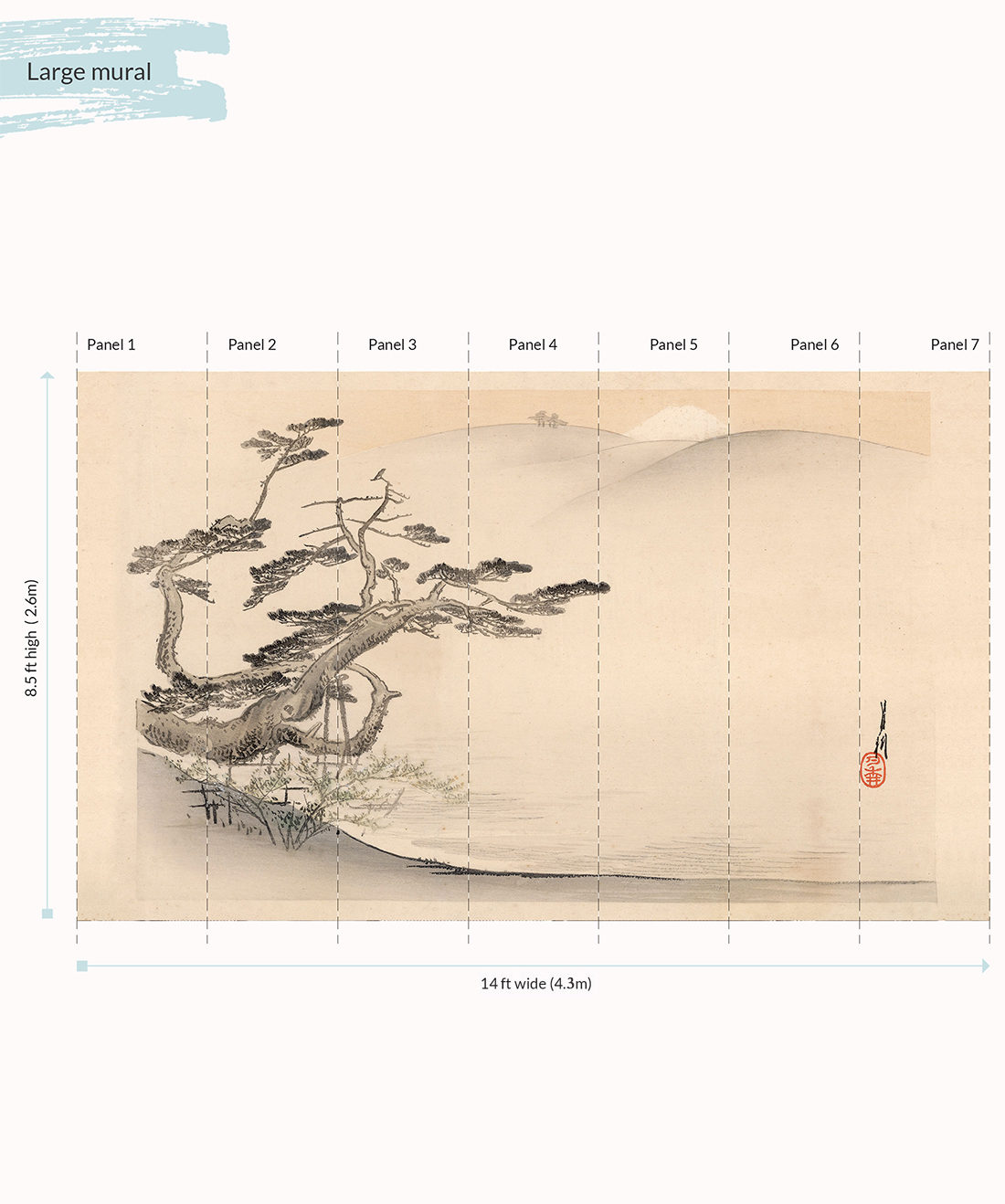 Japanese Hillside Wall Mural Large