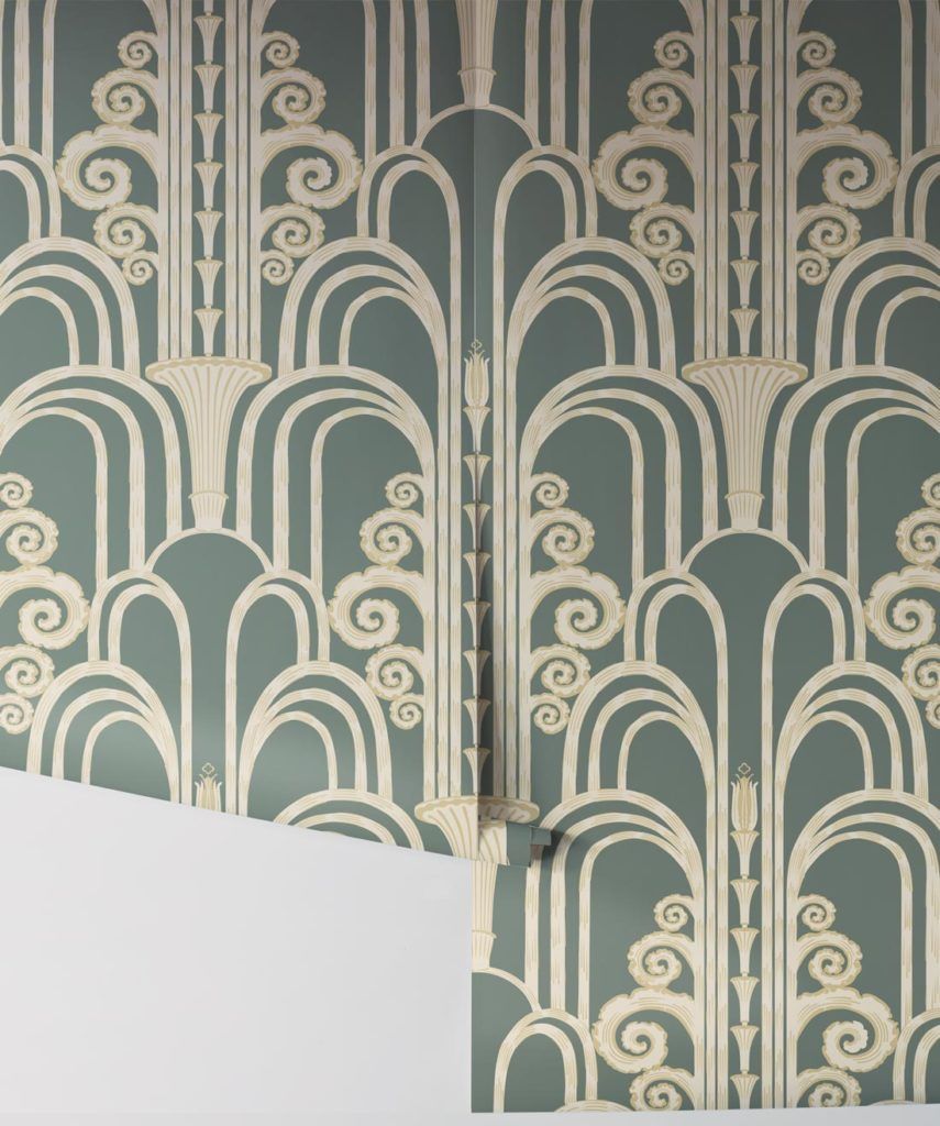 La Fontaine Wallpaper, Original Art Deco Fountain • Milton & King