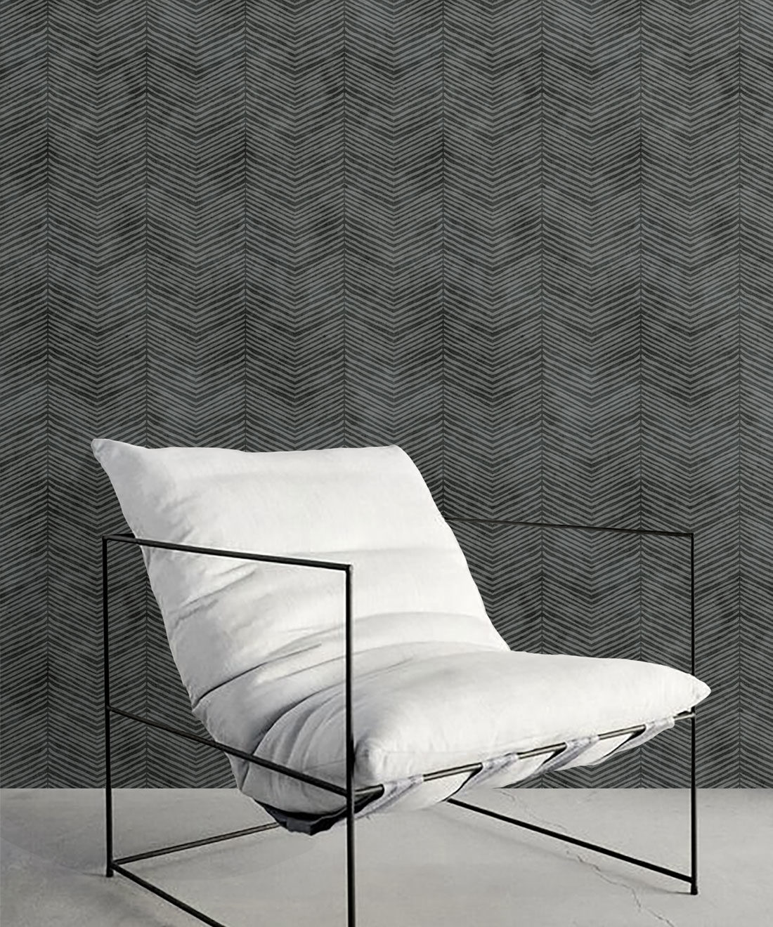 Painted Herringbone Wallpaper - Image 10